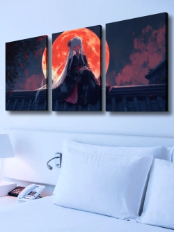 Картина Ночная луна модульная 50x70см 3шт.