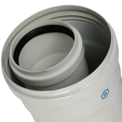 STOUT Элемент дымохода конденсац. труба  2000 мм Ø60/100 м/п PP-FE