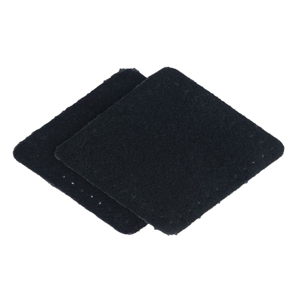 Заплатка пришивная замша ромб 6х8,4см с перфорацией, 2 шт, 100% кожа, 20 черный, 59115