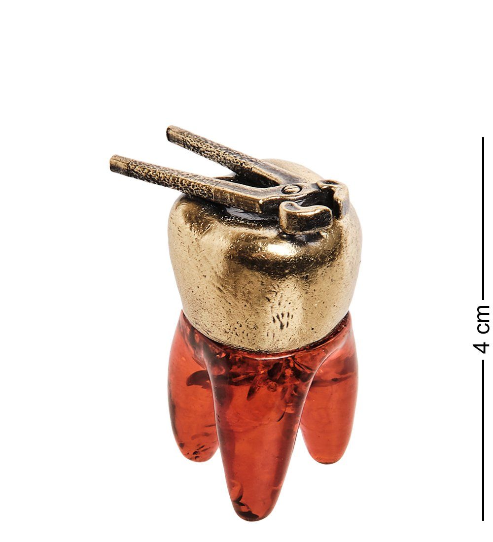Народные промыслы AM-2762 Фигурка «Зуб с щипцами» (латунь, янтарь)