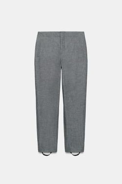 ZARA БРЮКИ СО ШТРИПКАМИ И ШЕРСТЬЮ — ZW COLLECTION, СЕРЫЙ МЕЛАНЖ