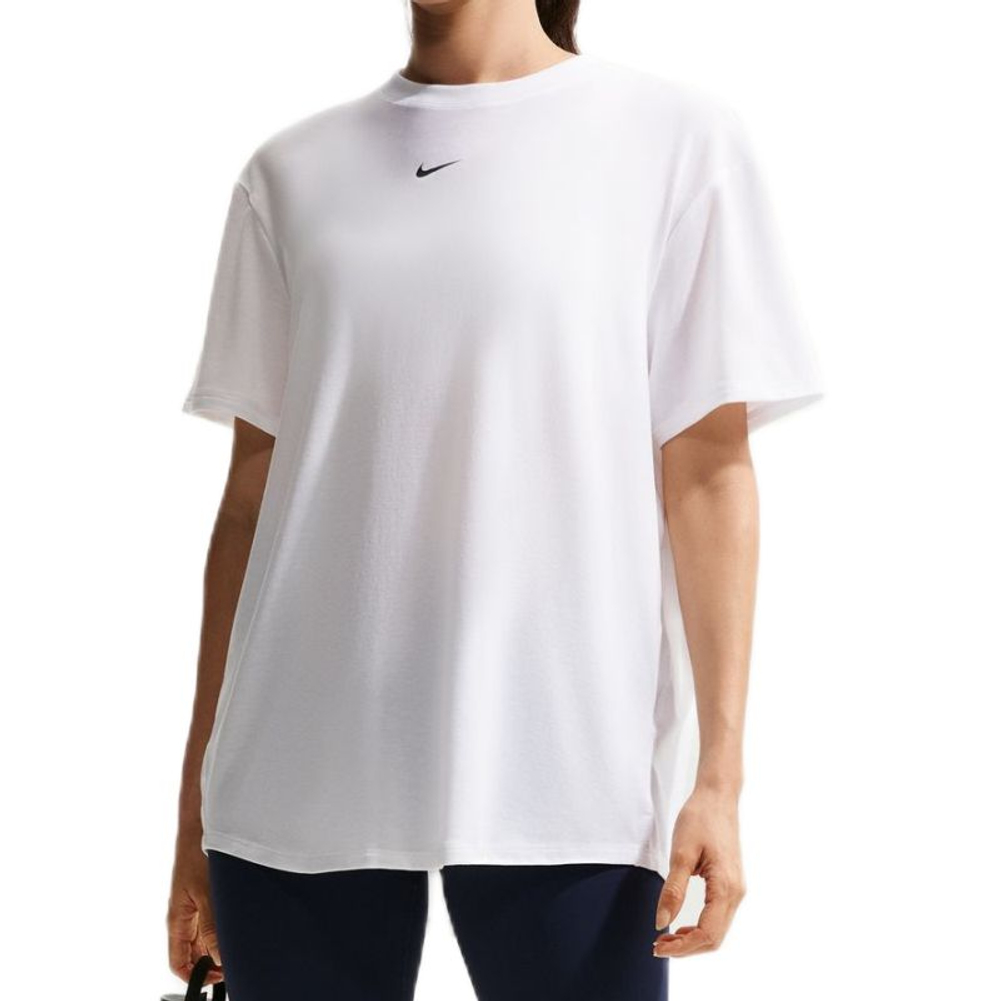 Женская теннисная футболка Nike One Relaxed Dri-Fit Short Sleeve - white/black