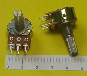 Резистор 3+3 стерео WH148-2 D16 L=20mm B20K