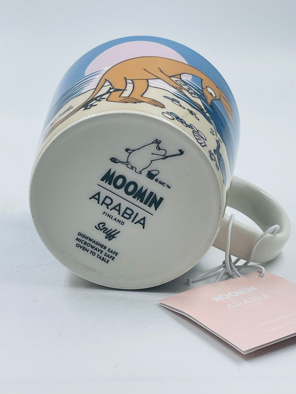 Кружка Arabia Moomin "Нипсу на пляже", фарфор Vitro, синяя, 300 мл (из Финляндии)