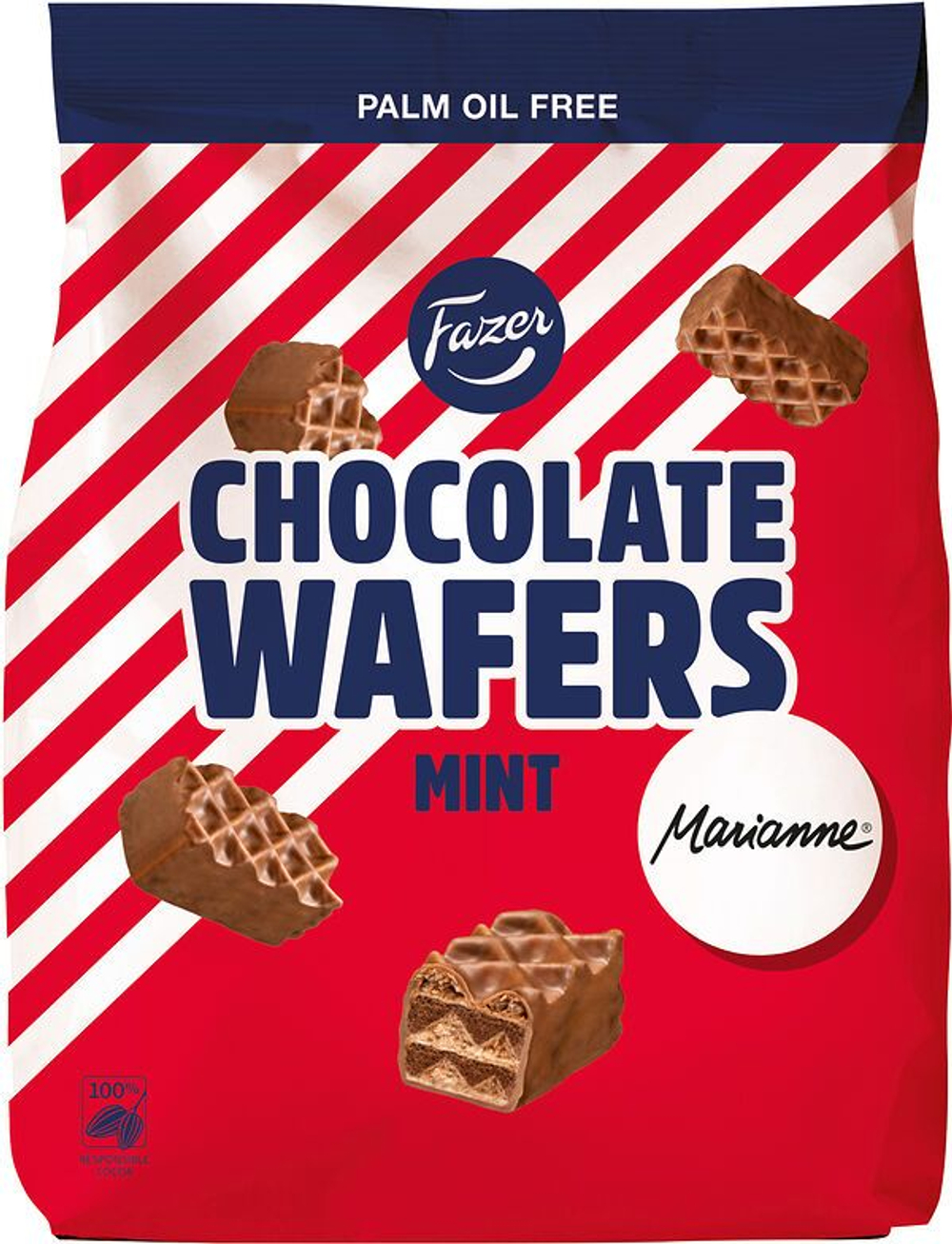 Вафли в шоколаде Fazer Chocolate Wafers Marianne Mint со вкусом мяты 175 г (из Финляндии)