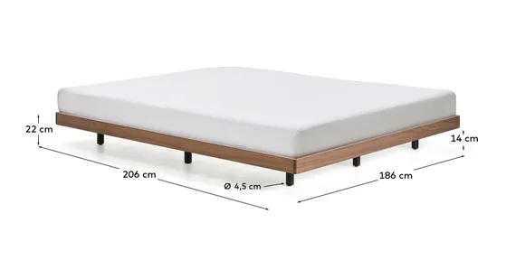 Основание кровати Norlen 180x200 см, темный орех