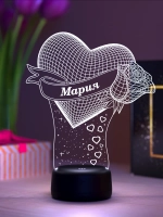 Ночник "Сердце с именем Мария" - любимой девушке
