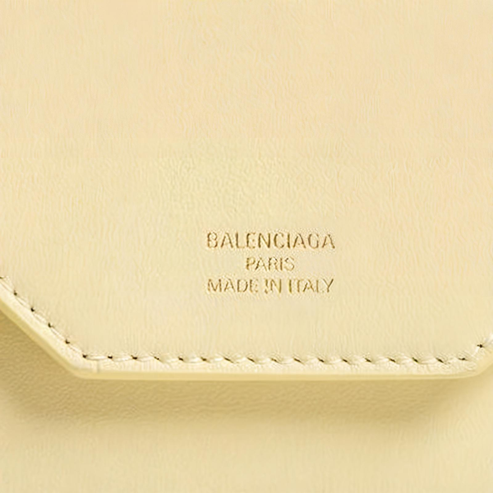 Balenciaga Smooth Calfskin Key Pouch Women"s Light Yellow