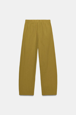 ZARA БРЮКИ BALLOON ИЗ ТЕХНИЧНОЙ ТКАНИ, ГОРЧИЧНЫЙ