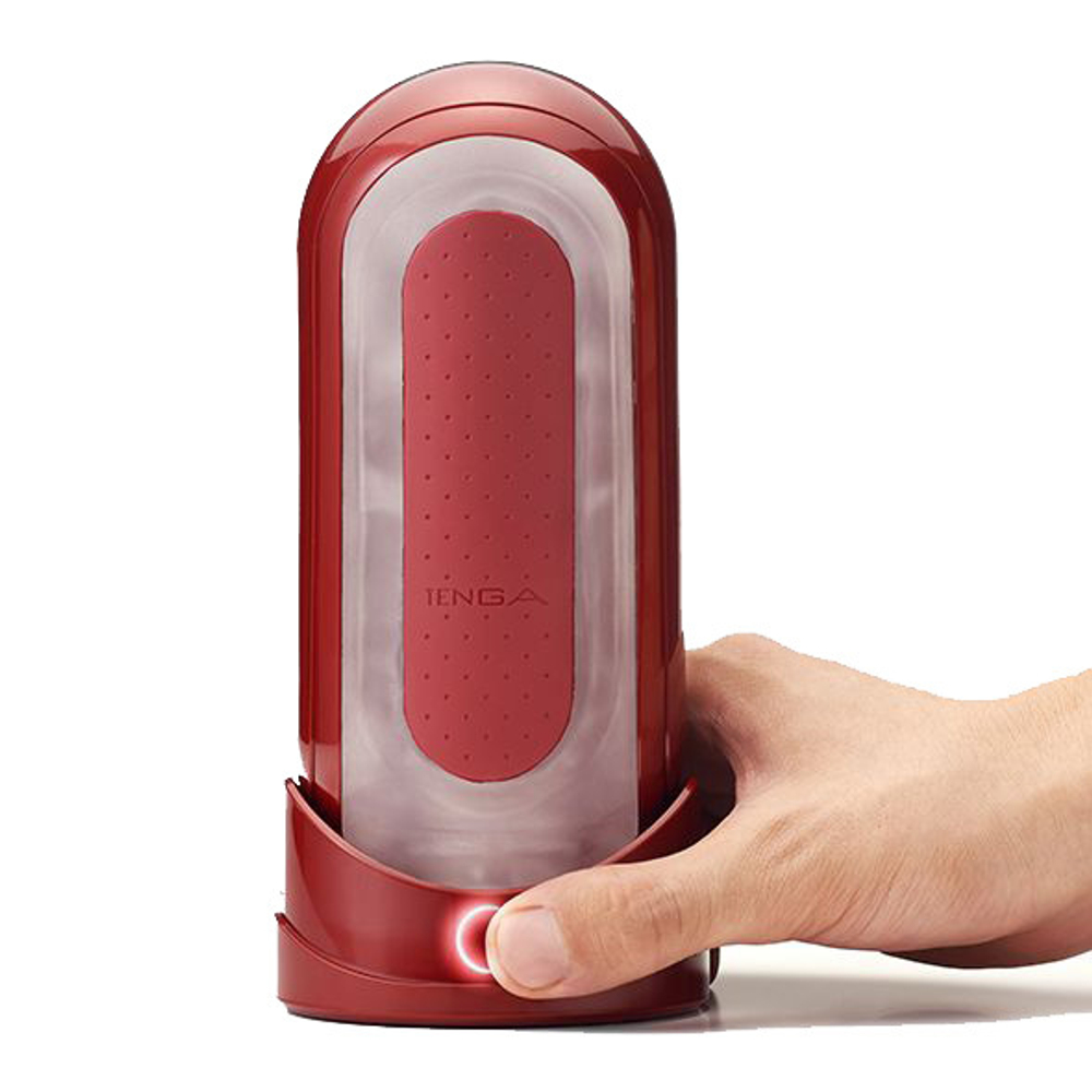 Красный мастурбатор 18см с подогревом Tenga Flip Zero Red & Warmer TFZ-003W