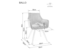 Стул SIGNAL BALLO Leo 07 серый/черный, поворотный