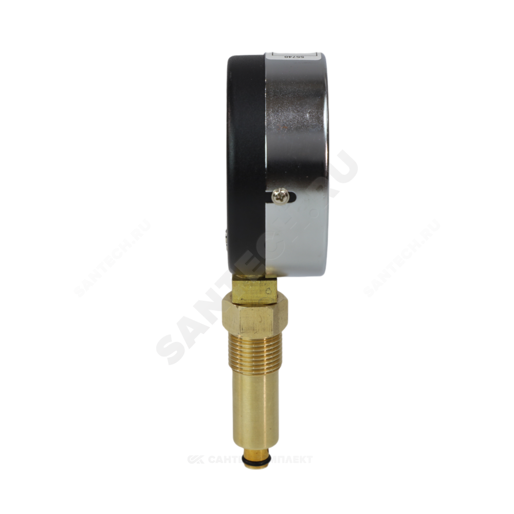 Термоманометр МД04 радиальный Дк63 0-1,0 МПа G1/4" 120С с переходником на G1/2" ЭКОМЕРА МД04-63-G-1МПа- 120-РИ