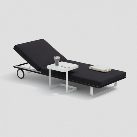 Шезлонг Ideal Patio КОСТА на колесах антрацит - белый каркас