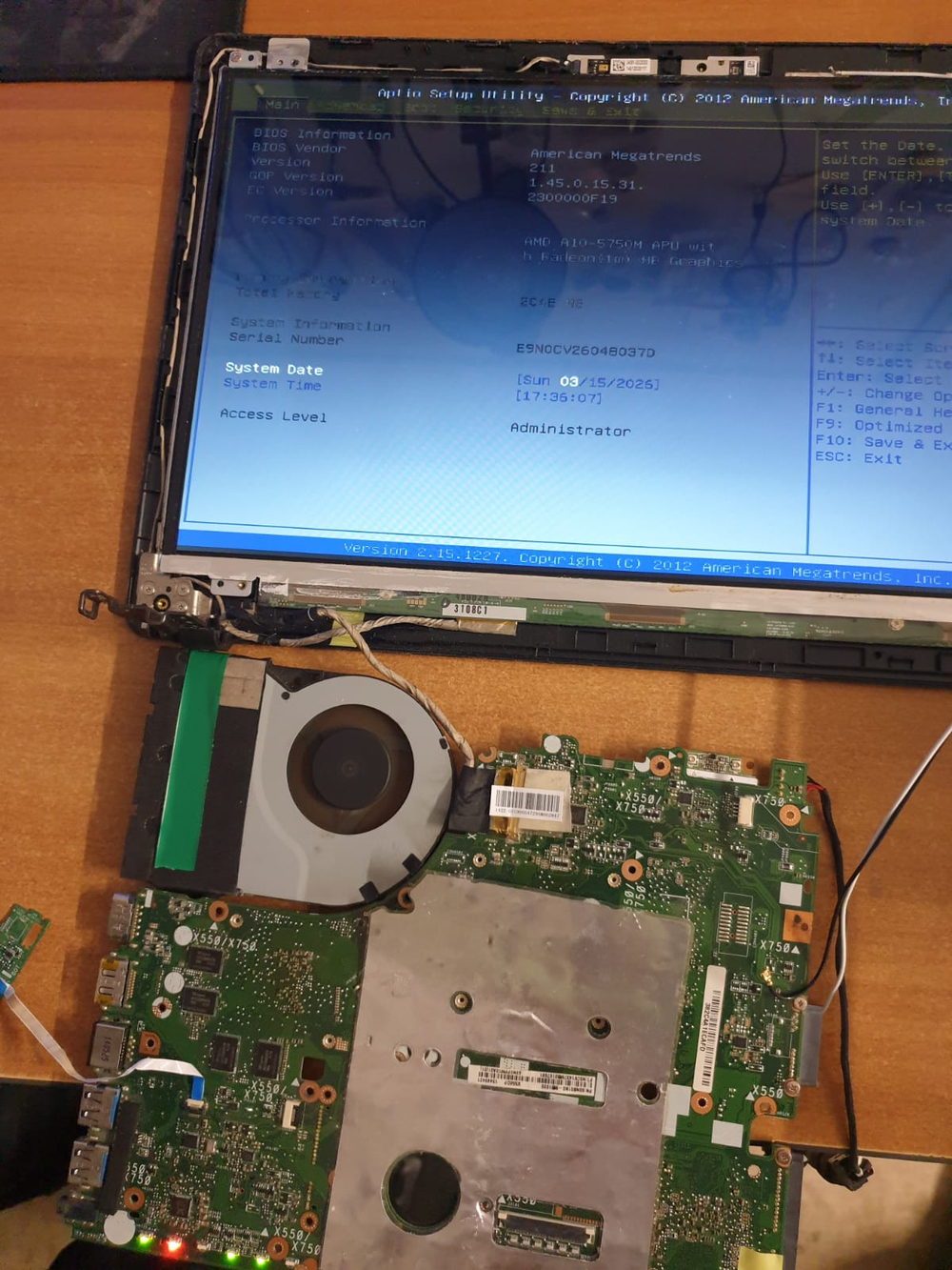 Материнская плата Asus X550DP, 60NB01N0-MB1020