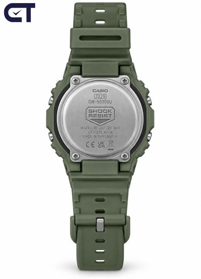 CASIO DW-5610UU-3 G-SHOCK мужские наручные часы — оливковый корпус, Super Illuminator и водостойкость 200 м