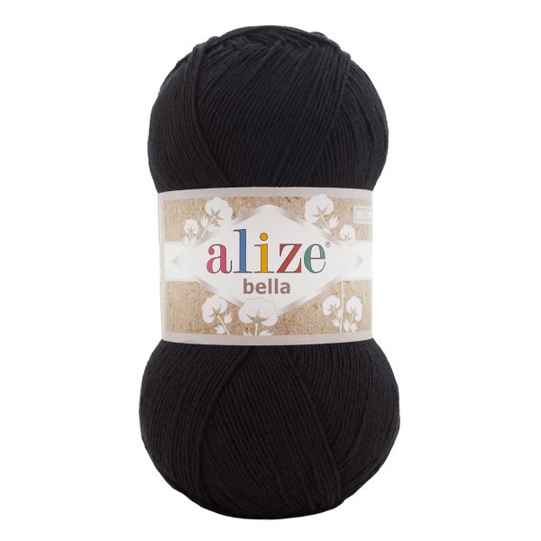 Пряжа Alize (Ализе) Bella Batik 100 / уп.5 мот. по 100г, 360м, 60 черный