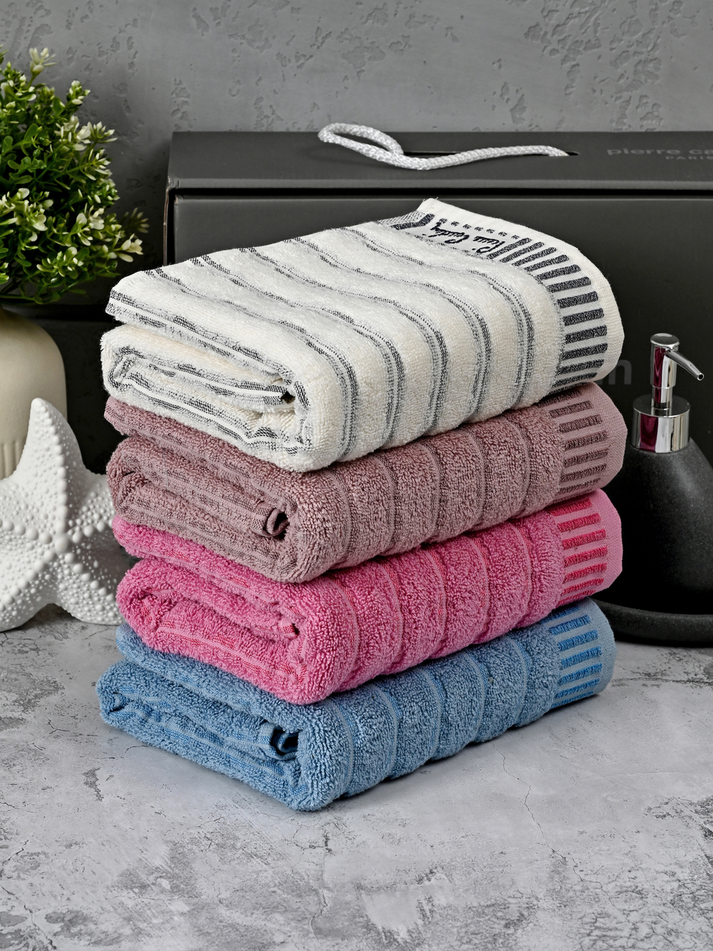 HAV00216 Набор полотенец для лица PIERRE CARDIN HOME из 4пр VOYAGE 50х90