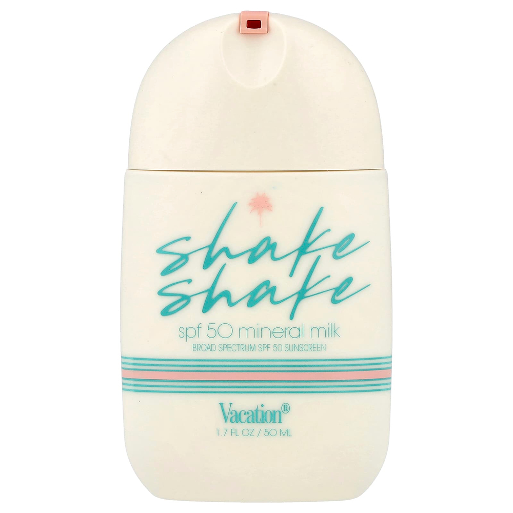 Vacation, Shake Shake, солнцезащитное средство для лица с минеральным молоком, SPF 50, 50 мл (1,7 жидк. унции)