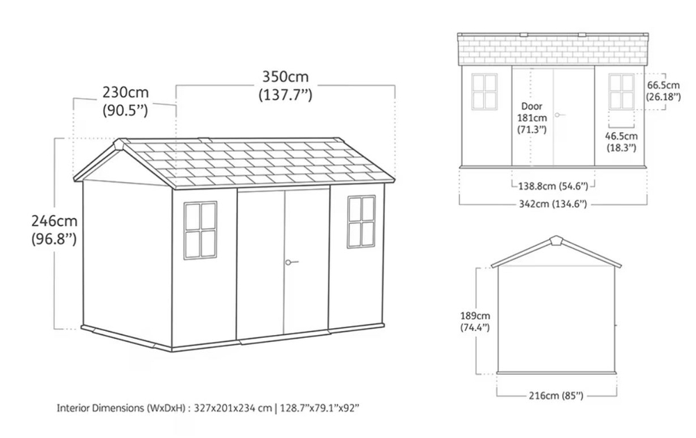 Пластиковый хозблок Keter Newton Plus 1175 grey