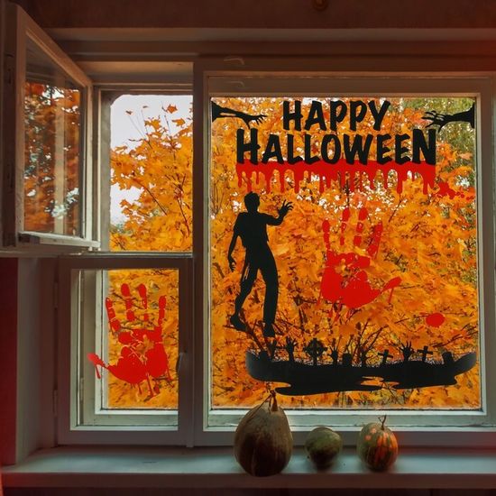 Интерьерные наклейки «Happy Halloween», зомби, размер листа 42х29 см, 9 шт.