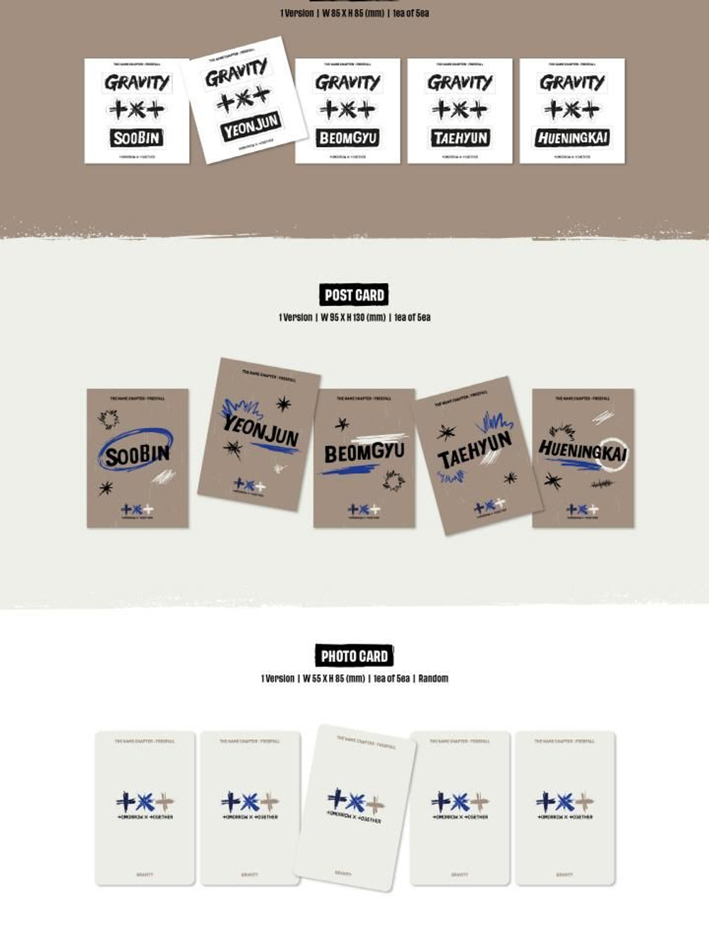 Альбом TXT - THE NAME CHAPTER: FREEFALL GRAVITY Version 5 Edition SET