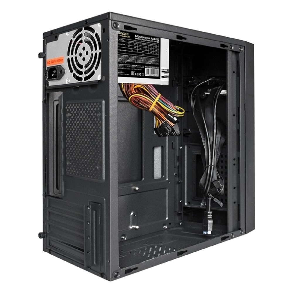 Корпус для компьютера Exegate EX291274RUS Корпус Minitower ExeGate BAA-109U2-AAA450 (mATX, AAA450 8см, 2*USB+2*USB3.0, аудио, черный)