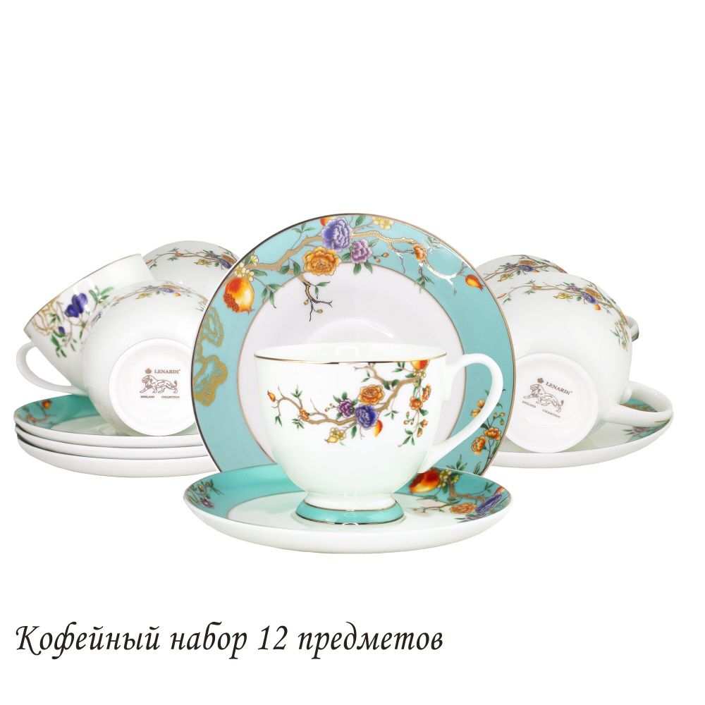 Lenardi 145-473 Чайный набор 12пр. HANOMI в под.уп.(х10)Костяной фарфор