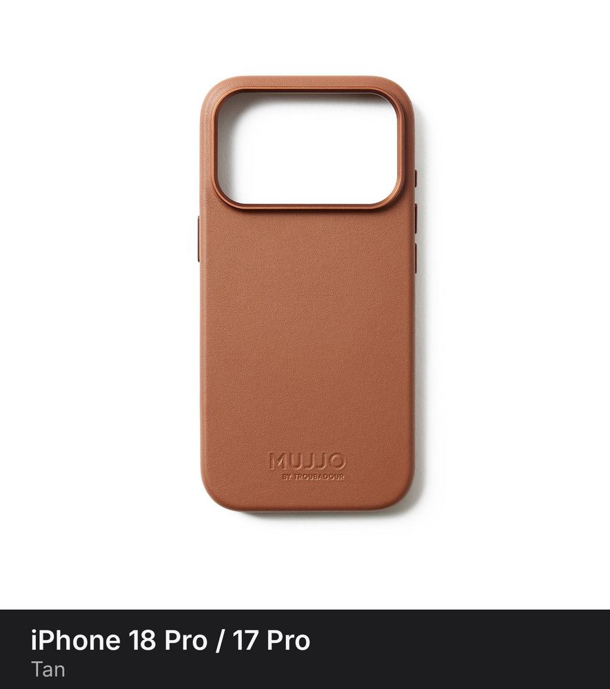 Чехол Mujjo Leather Case для iPhone 18 Pro / 17 Pro Tan