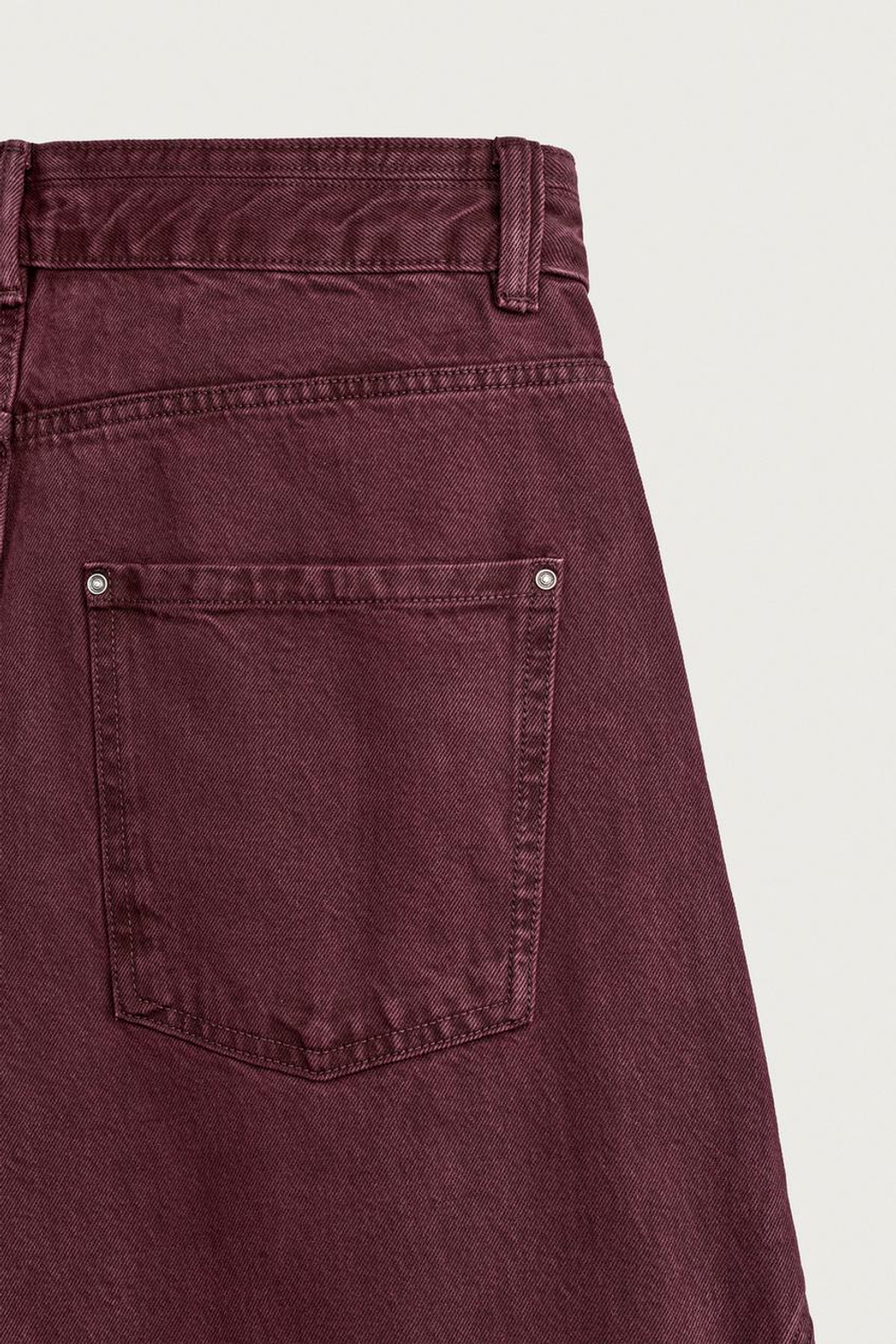 ZARA БРЮКИ BALLOON FIT СО ШВАМИ, БУРГУНДИ