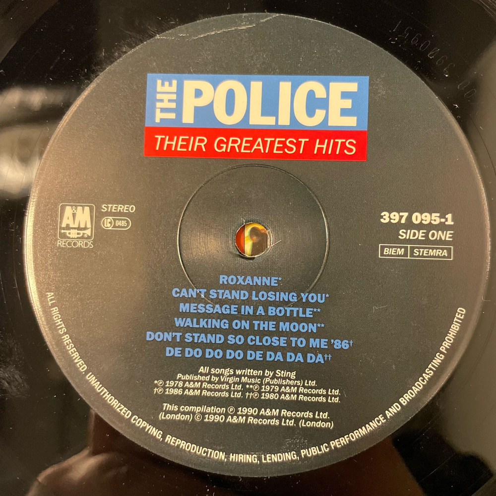Винтажная виниловая пластинка LP The Police, Their Greatest Hits (Нидерланды 1990)