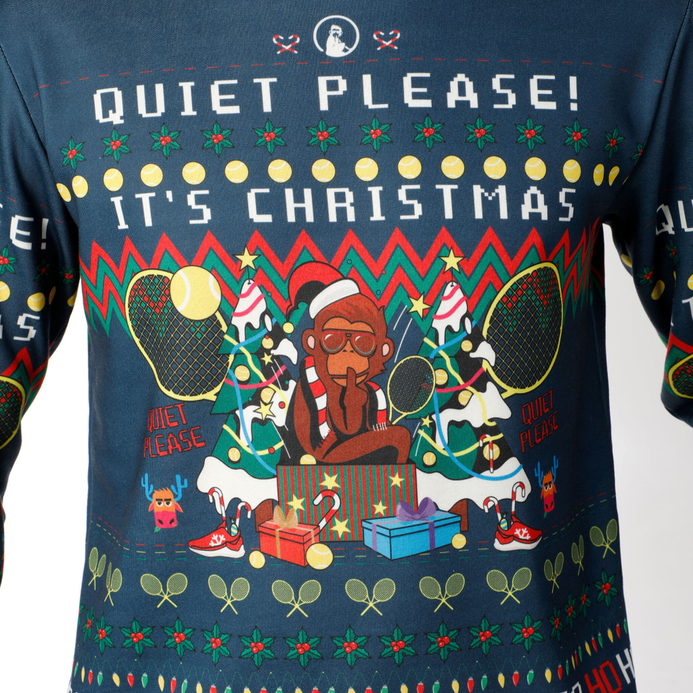 Мужская кофта теннисная Quiet Please Ugly Christmas Sweatshirt Men - Dark Blue, Multicoloured
