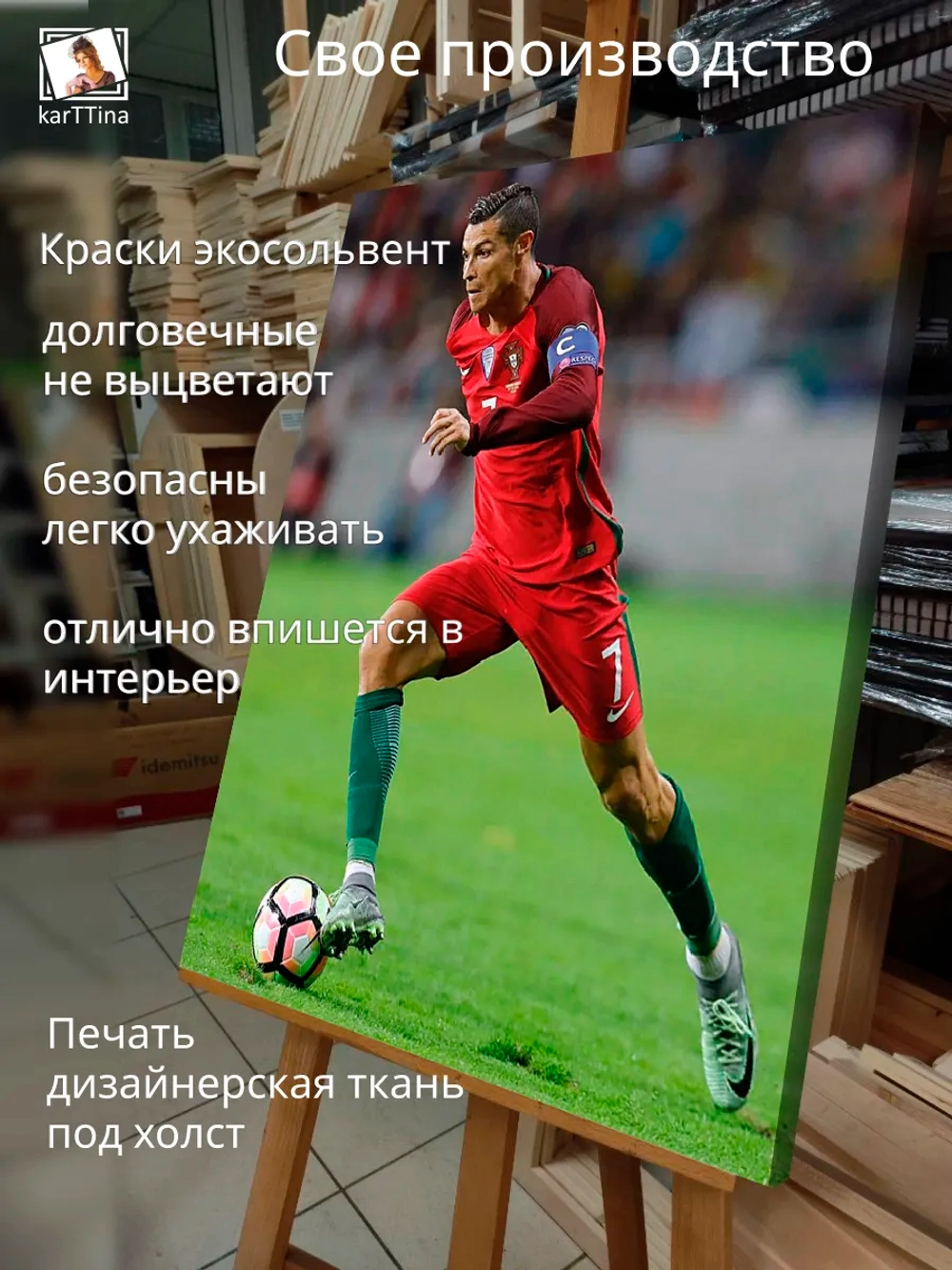 Картина "Криштиану Роналду", для интерьера 50х70см 1шт.