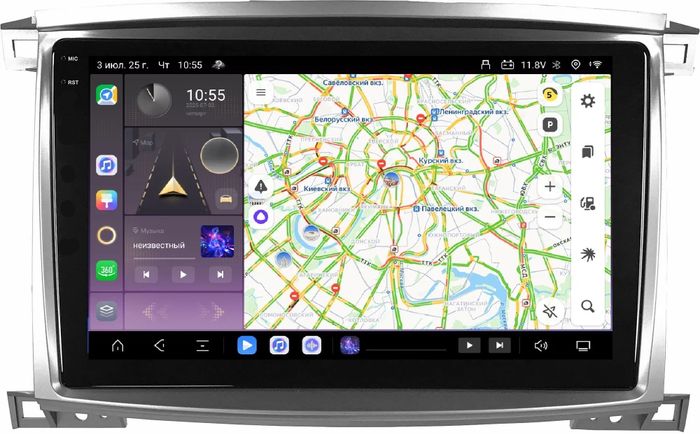 Магнитола для Toyota Land Cruiser 100, Lexus LX470 2002-2007 (климат на цветном экране) - Kuberg SF-1698-2 QLed+2K, Android 13, Быстрейшая, CarPlay, 4G SIM-слот