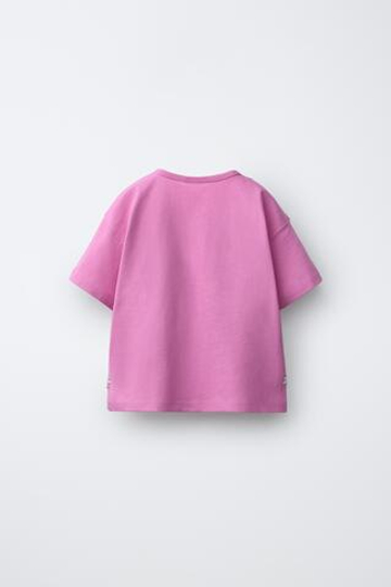 ZARA ФУТБОЛКА С КРУЖЕВНЫМИ МАРГАРИТКАМИ, МЯГКИЙ РОЗОВЫЙ