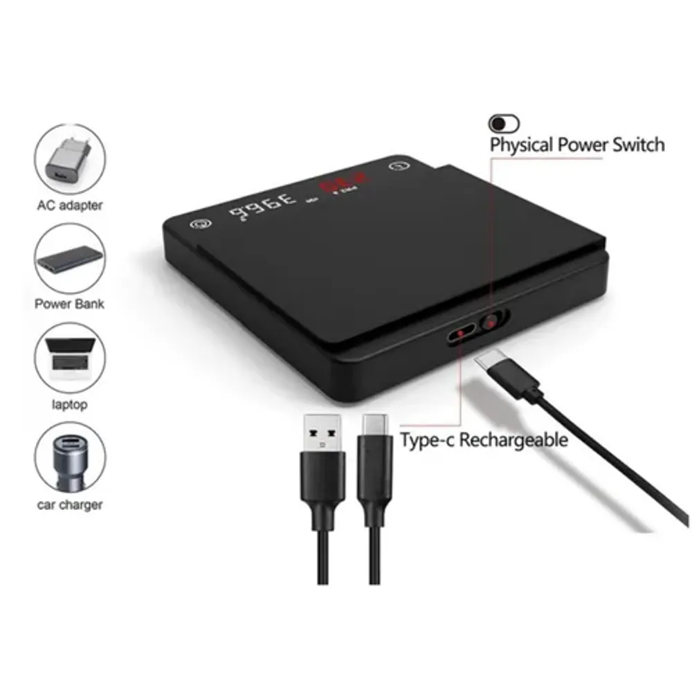 Весы кофейные портативные черные 0,1-2000гр 9,6*10,1 см h2 см USB зарядка P.L. Barbossa