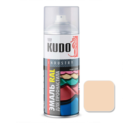 Эмаль аэрозольная для металлочерепицы KUDO KU-01015R Слоновая кость (РАЛ 1015)  520мл