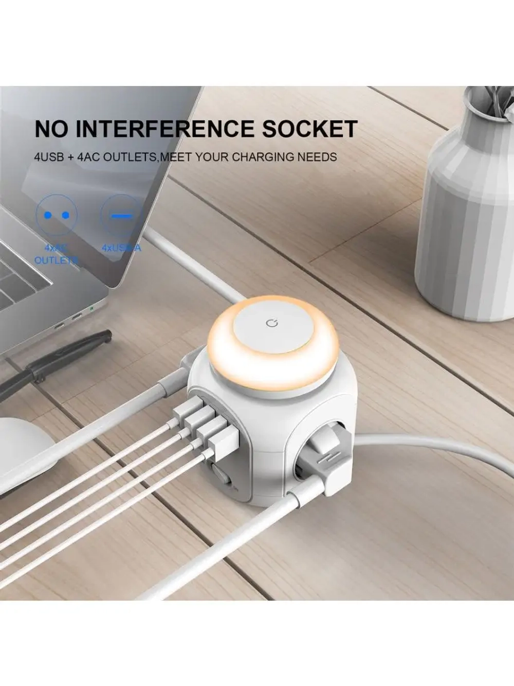 Сетевой фильтр с 4 SMART USB и светодиодным ночником