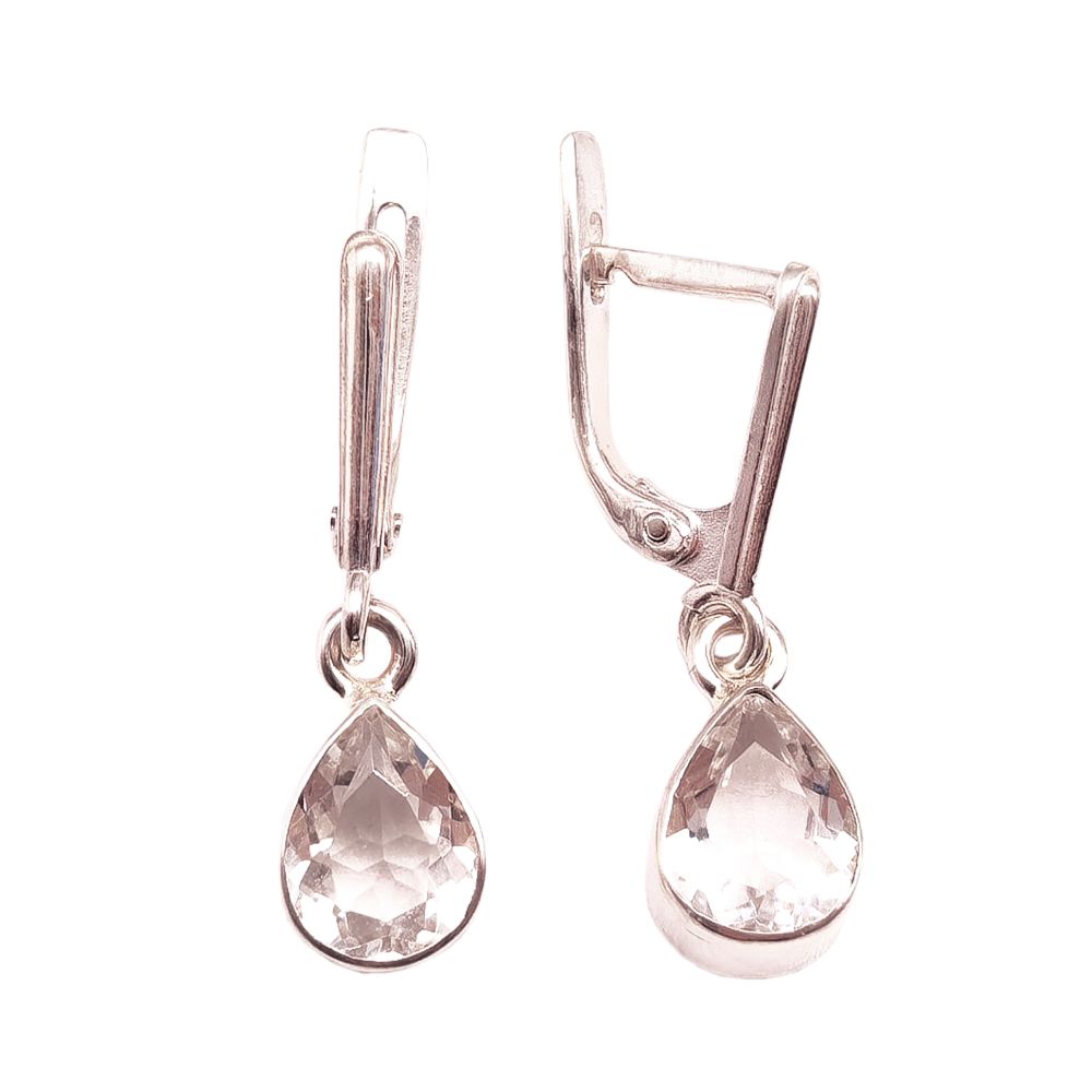 Серьги из Горного хрусталя, Серебро 925 проба