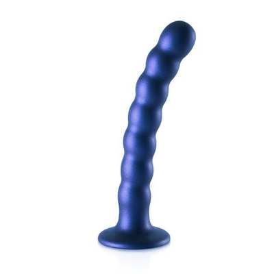 Синий фаллоимитатор Beaded G-Spot - 17 см. (Цвет: синий)