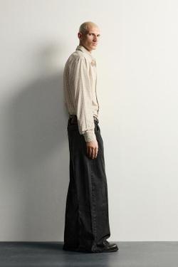 ZARA ДЖИНСЫ BARREL FLARE FIT, ЧЕРНЫЙ