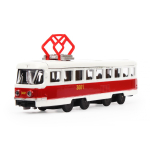 Модель ин. мет. "Трамвай" 16,5см, открыв. двери, в коробка SB-16-66-OR-WB (Технопарк)