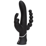 Черный перезаряжаемый вибратор Triple Curve Rechargeable Rabbit Vibrator - 25,4 см. (Цвет: черный)