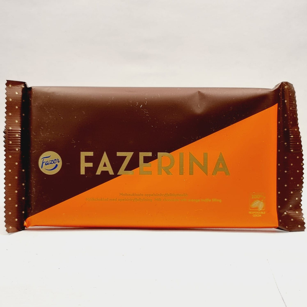 Fazer Шоколад Fazerina с апельсиново-трюфельной начинкой 121 г (из Финляндии)