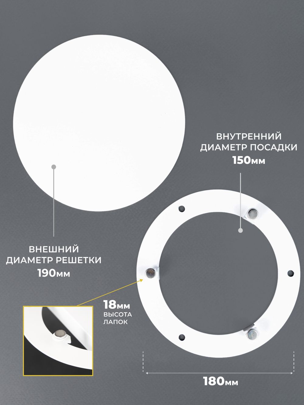 Вентиляционная Решетка РДК 150 Белый