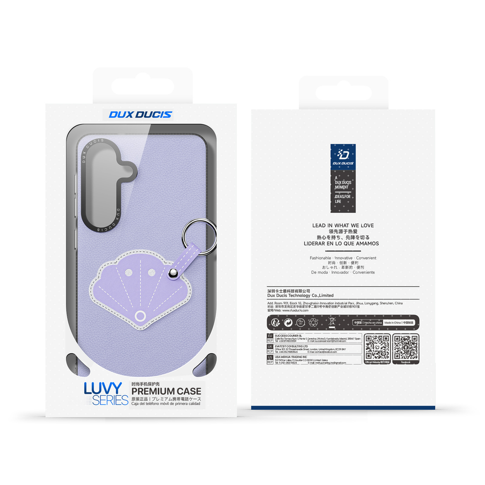 Чехол фиолетового цвета (Lilac Purple) для Samsung Galaxy S26+ Плюс, серия Luvy Series Case (со съемным ремешком) от Dux Ducis