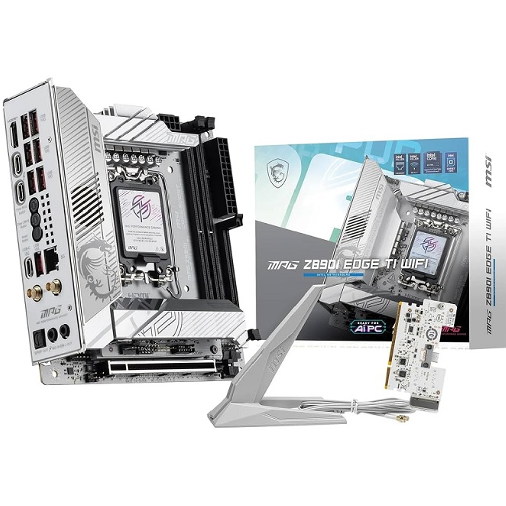 Материнская плата MSI MPG Z890I EDGE TI WIFI (LGA1851/Z890/2xDDR5/PCI-Ex16/4xM.2/Wi-Fi/BT/GLAN/HDMI/USB Type C/Mini-ITX)