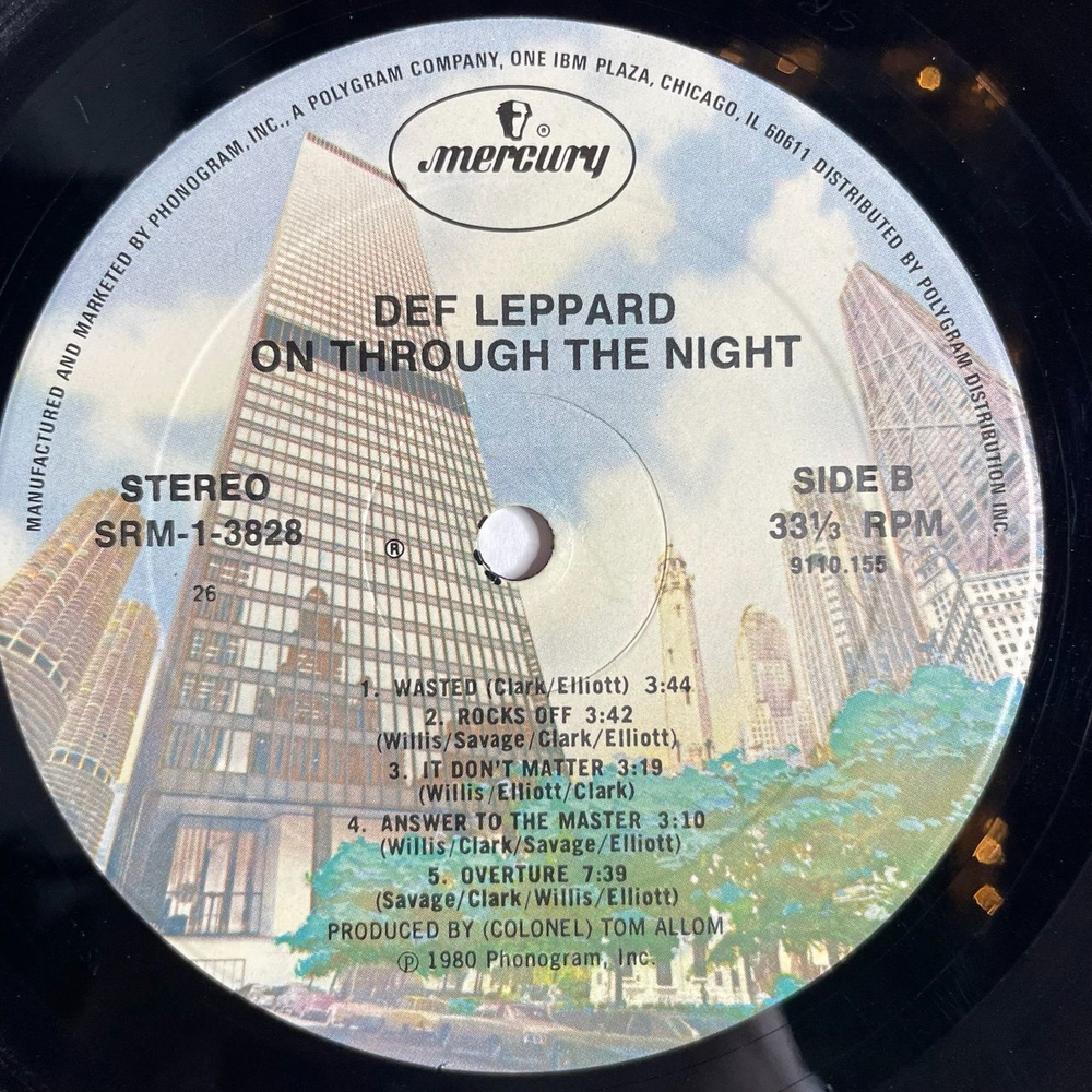 Винтажная виниловая пластинка LP Def Leppard On Through The Night (USA 1980)