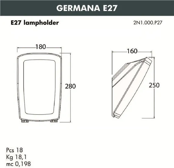 Настенный светильник уличный Germana 2N1.000.000.LYF1R Fumagalli