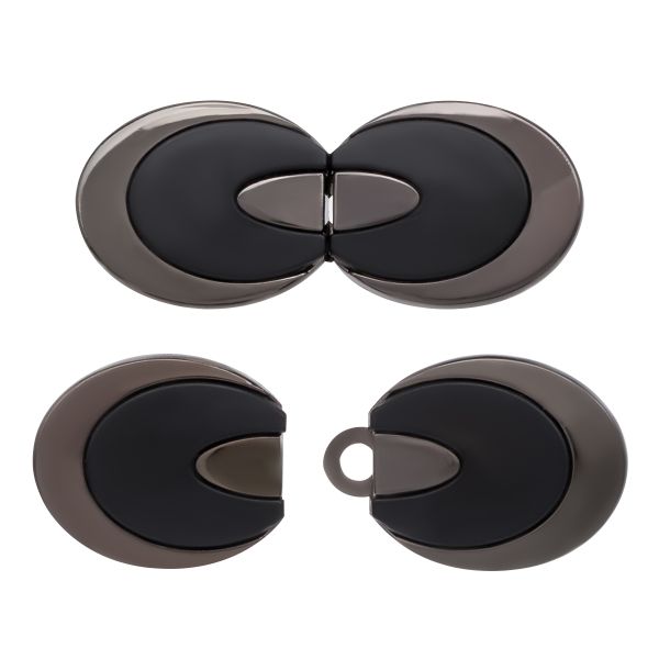 Крючки пришивные декоративные 44х18 мм, Black/P, MT-1822, 4 шт