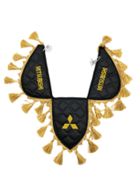 Вымпел тройной MITSUBISHI (экокожа, черный с золотыми кисточками)